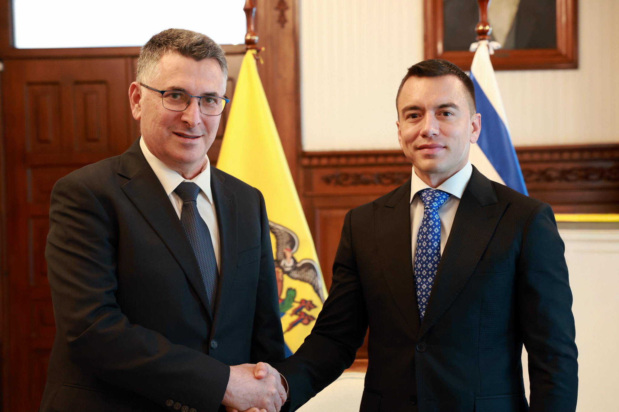 EL PRESIDENTE NOBOA Y EL MINISTRO DE RELACIONES EXTERIORES DE ISRAEL, GIDEON SAAR, DIALOGARON SOBRE LA COOPERACIÓN PARA LUCHAR CONTRA EL TERRORISMO Y EL DESARROLLO ECONÓMICO